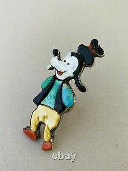 Early Vintage Patsy Spencer ZUNI Toons Disney Goofy Inlay Sterling Silver Ring