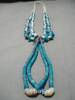 Early Vintage Santo Domingo Navajo Vintage Turquoise Jacla Necklace Old