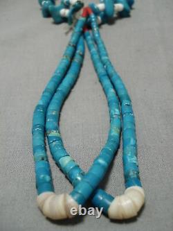 Early Vintage Santo Domingo Navajo Vintage Turquoise Jacla Necklace Old