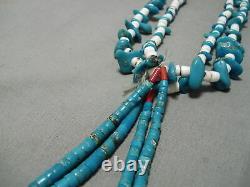 Early Vintage Santo Domingo Navajo Vintage Turquoise Jacla Necklace Old