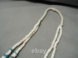 Early Vintage Santo Domingo Navajo Vintage Turquoise Jacla Necklace Old