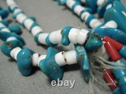 Early Vintage Santo Domingo Navajo Vintage Turquoise Jacla Necklace Old