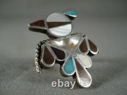 Early Vintage Zuni Bird Turquoise Silver Ring