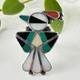 Early Vintage Zuni Native American Bird Ring Inlaid With Turquoise, Pipestone, M
