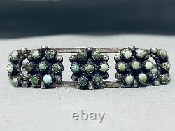 Early Vintage Zuni Navajo Cerrillos Turquoise Sterling Silver Bracelet