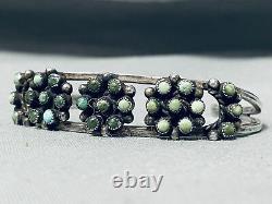 Early Vintage Zuni Navajo Cerrillos Turquoise Sterling Silver Bracelet