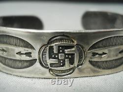 Early Whirling Logs Vintage Navajo Sterling Silver Bracelet