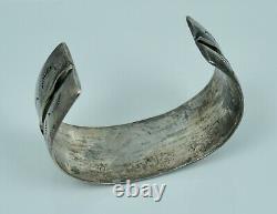 Early Wide Navajo Native American Sterling Cuff Bracelet Ingot Harvey Era Silver