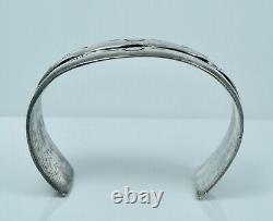 Early Wide Navajo Native American Sterling Cuff Bracelet Ingot Harvey Era Silver