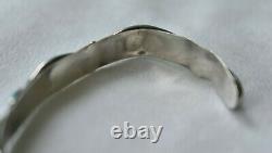 Early Zuni Harvey Era Turquoise Ingot Sterling Silver Turquoise Cuff Bracelet