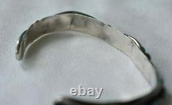 Early Zuni Harvey Era Turquoise Ingot Sterling Silver Turquoise Cuff Bracelet