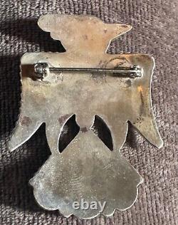 Early Zuni Masterpiece Thunderbird Pin Channel Inlay Rare Natural Shells Stones