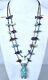 Early Zuni Native Americans Indian Double Strand Fetish Necklace With Large Bear