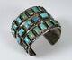 Early Zuni Pueblo Silver & Turquoise Bracelet-31 Hand-cut Stones-native American