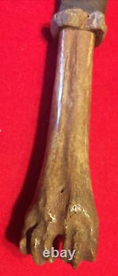 Early native American Plains Indian, bone handled knife, Repurposed Iron