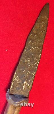 Early native American Plains Indian, bone handled knife, Repurposed Iron