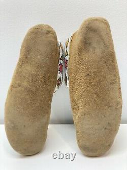 Early plains authentic Native American moccasins souix suede shoes Tribal #123