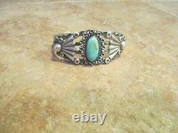 Elaborate EARLY Fred Harvey Era Navajo COIN Silver Turquoise FAN Bracelet