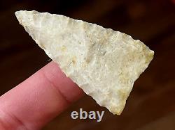 Exceptional Fluted Paleo Early Triangular Point Authentic Arrowhead Artifacts Sa