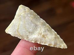 Exceptional Fluted Paleo Early Triangular Point Authentic Arrowhead Artifacts Sa