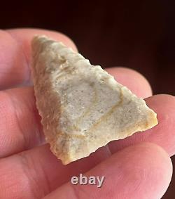 Exceptional Fluted Paleo Early Triangular Point Authentic Arrowhead Artifacts Sa