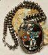 Finest Old Pawn Early Zuni Sterling Multi-gem Inlay Zuni Dancer Pendant Necklace