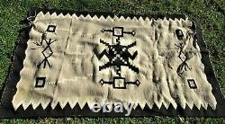 Fine Antique Navajo Early Ganado Historic Whirling Logs Blanket Native American