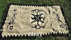 Fine Antique Navajo Early Ganado Historic Whirling Logs Blanket Native American