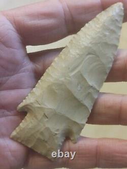 Fine Native Artifact Arrowhead Hardin 3 3/4 illinois