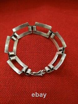 Fred Harvey Era Navajo Concho Style Stamped Bracelet, Early Silver