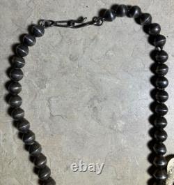 From NM estate-Early, unique cast silver squash blossom style necklace with Naja