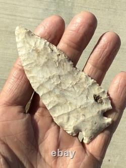 GORGEOUS Early Archaic Dovetail/Kirk Cluster Arrowhead Fulton Co Illinois 3 3/4
