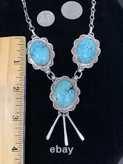 GORGEOUS Vtg Early RONALD TOM, NECKLACE Turquoise & 925 Silver FREE SHIPPING