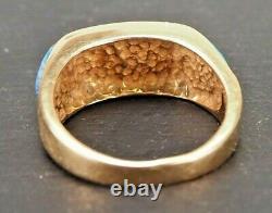 Gilbert Ortega! 18k Ring/sz 7 Mosaic Inlay Turquoise & Other Gemstones Zuni