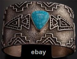 Gorgeous Silver Turquoise Tufa Cast Arrowhead Bracelet Stanford Yazzie SP32C