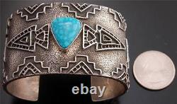 Gorgeous Silver Turquoise Tufa Cast Arrowhead Bracelet Stanford Yazzie SP32C