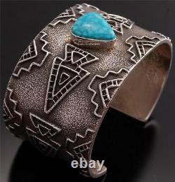 Gorgeous Silver Turquoise Tufa Cast Arrowhead Bracelet Stanford Yazzie SP32C