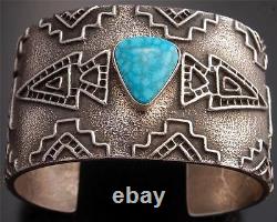 Gorgeous Silver Turquoise Tufa Cast Arrowhead Bracelet Stanford Yazzie SP32C