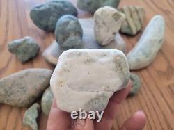 Green & White Jade Native American Indian Stone Effigy Art, Artifacts, Tools