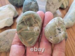 Green & White Jade Native American Indian Stone Effigy Art, Artifacts, Tools