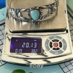 HARVEY ERA Arrow Bracelet 1930s Navajo STERLING Cuff Turquoise Early Bell Mark