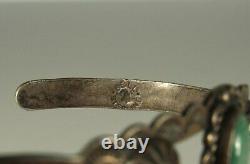 HARVEY ERA Arrow Bracelet 1930s Navajo STERLING Cuff Turquoise Early Bell Mark