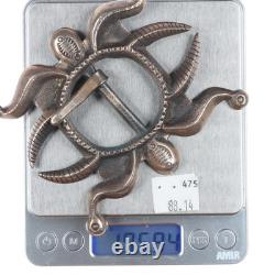 Heavy vintage Navajo tufa cast sterling silver early style belt buckle