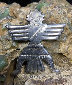 IMPORTANT! 1920's SIGNED Zuni Juan De Dios Sterling Silver Knifewing Pin