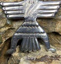 IMPORTANT! 1920's SIGNED Zuni Juan De Dios Sterling Silver Knifewing Pin