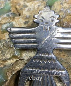 IMPORTANT! 1920's SIGNED Zuni Juan De Dios Sterling Silver Knifewing Pin