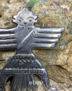 IMPORTANT! 1920's SIGNED Zuni Juan De Dios Sterling Silver Knifewing Pin