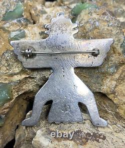 IMPORTANT! 1920's SIGNED Zuni Juan De Dios Sterling Silver Knifewing Pin