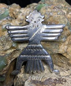 IMPORTANT! 1920's SIGNED Zuni Juan De Dios Sterling Silver Knifewing Pin