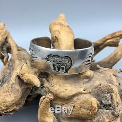 INCREDIBLE! Early PRESTON MONONGYE Hopi, Sterling Silver Overlay Bracelet